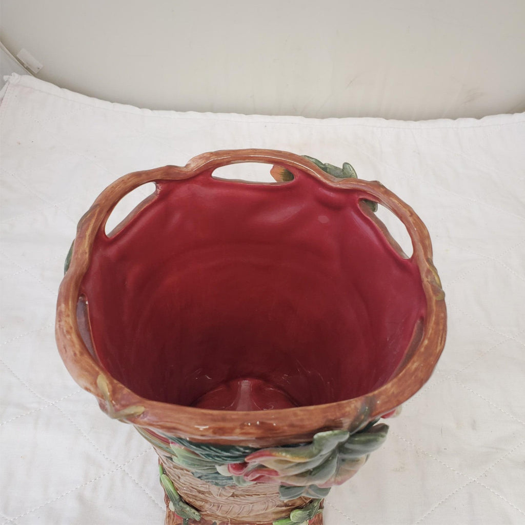 10" Fitz & Floyd Classic Vase Christmas Lodge Footed Centerpiece