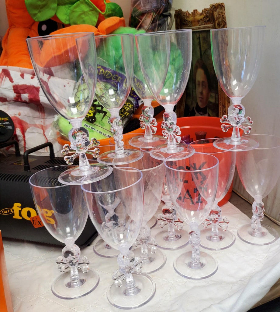 Halloween Decor Party Supplies bundle with Fog Machine Bulbs Goblets and Props