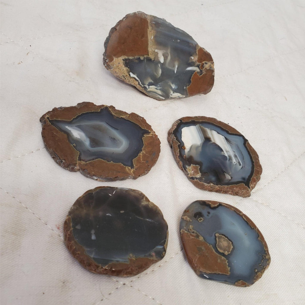 Collection of Natural Beautiful Agate Geode Druzy Slices