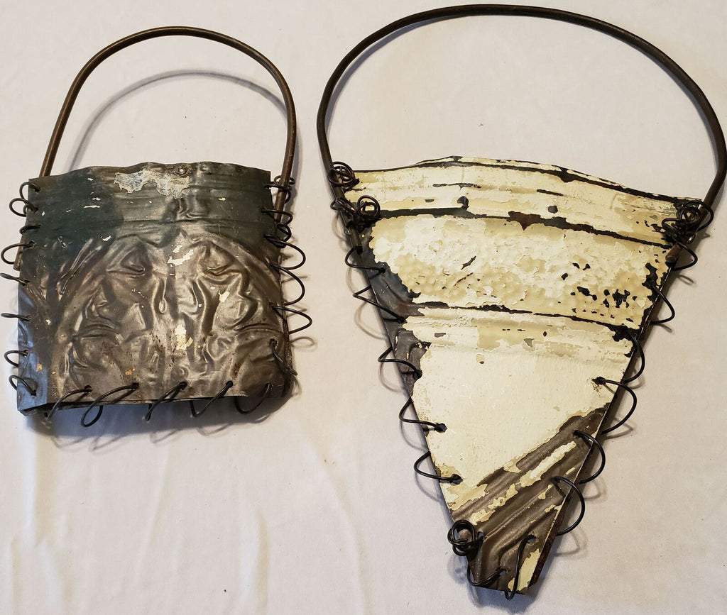 Lot of 2 Vintage Used Metal Wall Hangings Decor