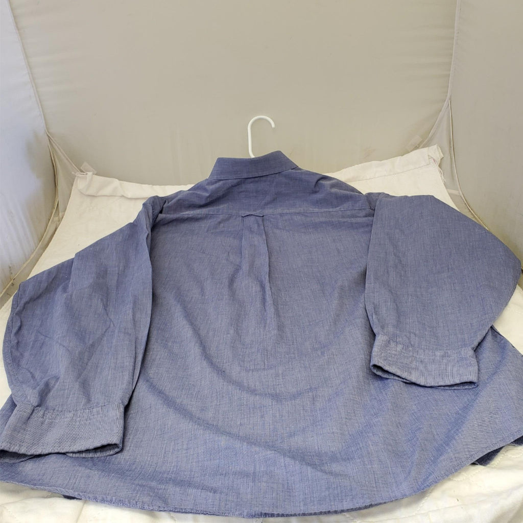 Tommy Hilfiger Shirt Mens 17-35 Blue Dress Button Up Long Sleeve