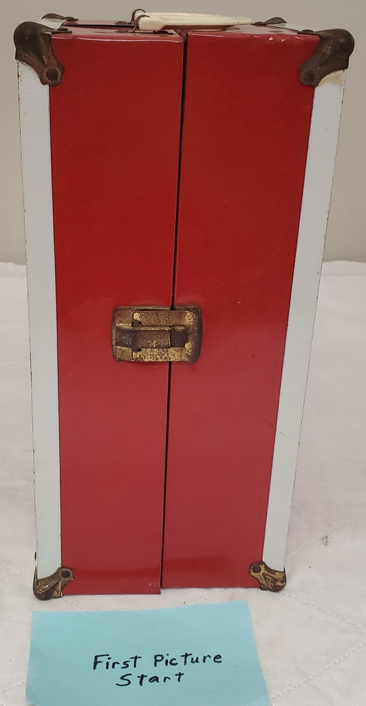 Red Metal Mary Poppins Horseman Doll Trunk with Huge Wardrobe
