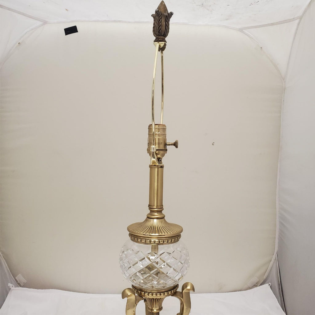 One Vintage Bombay Company Crystal and Brass Table Lamp