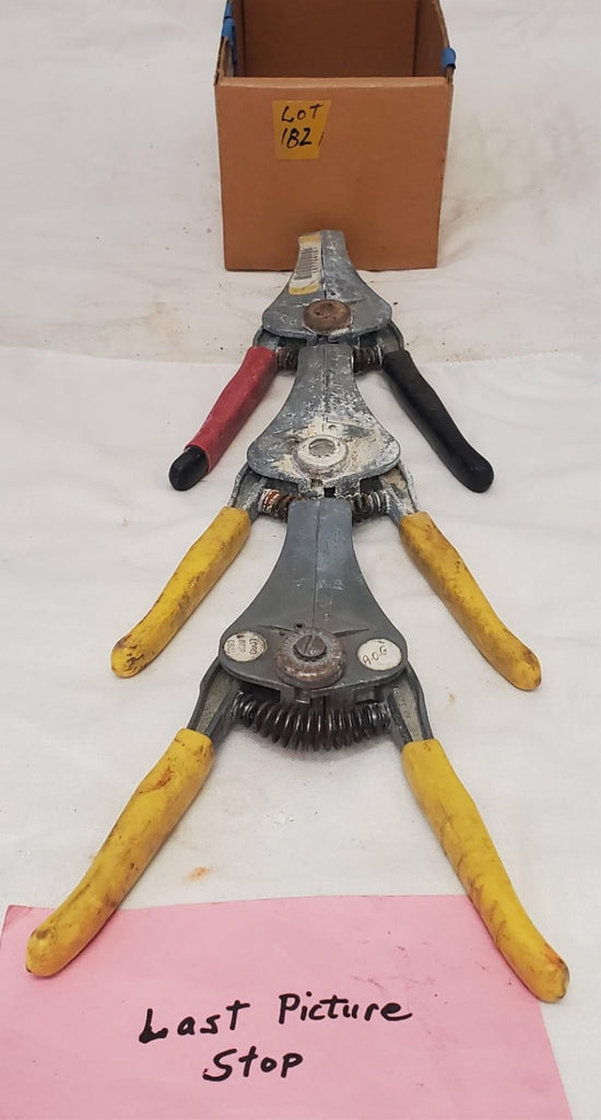 Lot of 3 Electrical Wire Stripper Spring-Loaded Tool LOT-182