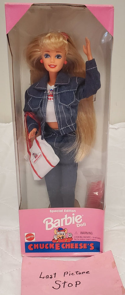 2000s Barbie Chuck E. Cheese Special Edition Doll Denim Outfit Logo Tot