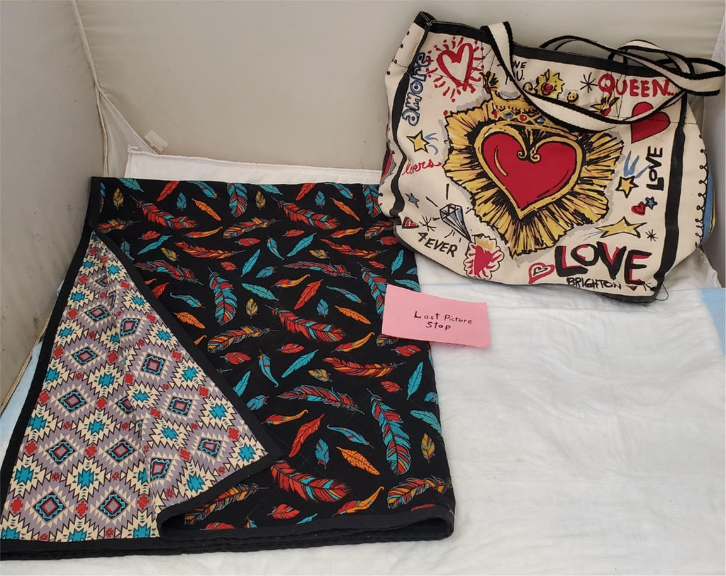 Brighton Queen of Love Canvas Tote & David Textiles Feather Pattern Fabric Quilt