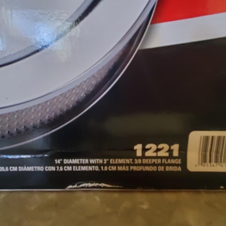 Edelbrock 1221 Pro-Flo 14" Round Air Cleaner / Filter w Air Cleaner Riser