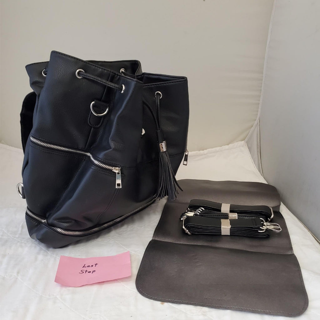 Citi Collective Multiple Use Leather Tote Bag Convertible to Backpack Tassle