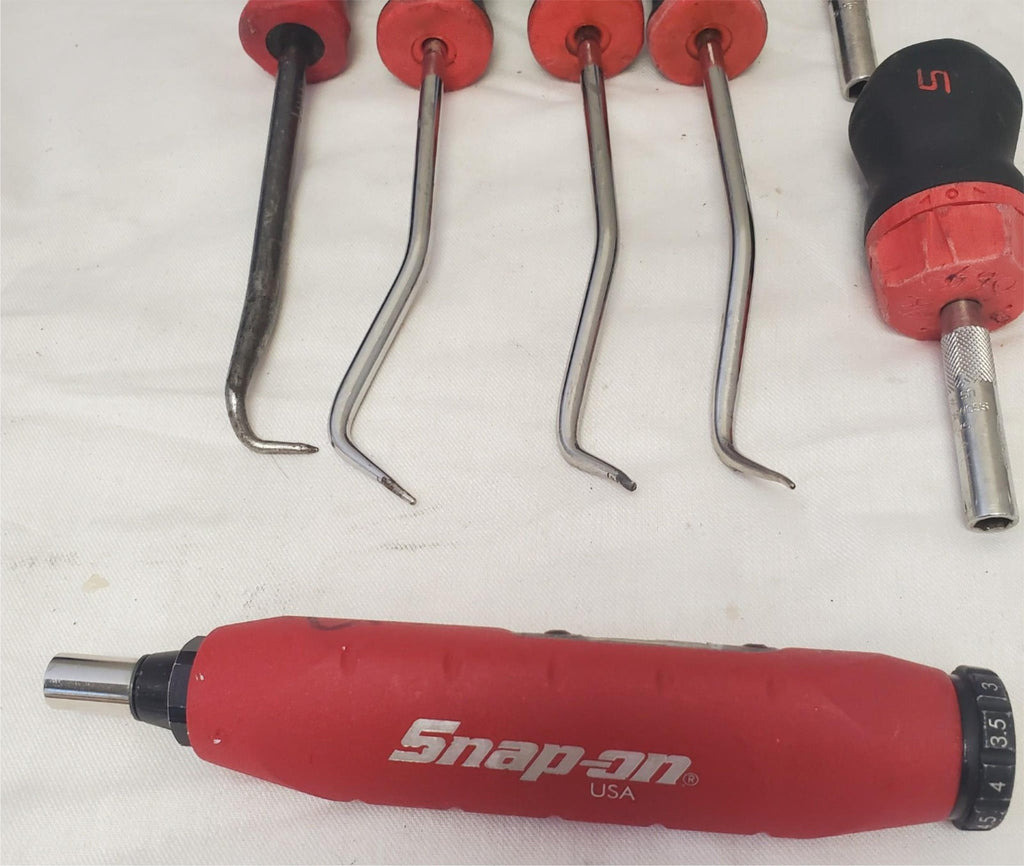 Lot of 7 Snap On Pick Set Stubby Screwdriver Preset Torque Screwdrive LOT-70