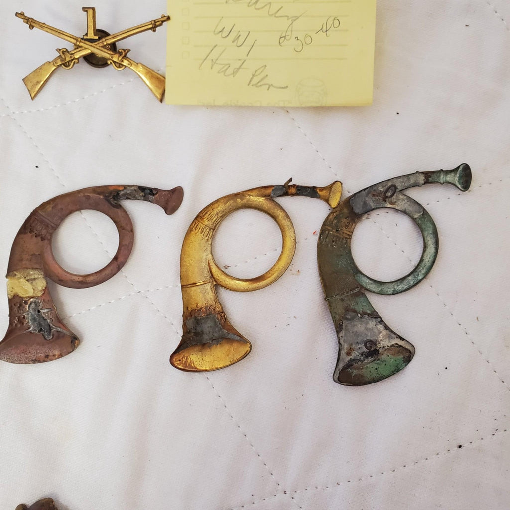 Lot of 5 Union Kepi Cap Badge, Vintage Crossing Rifles Guns and Crossing Cannons
