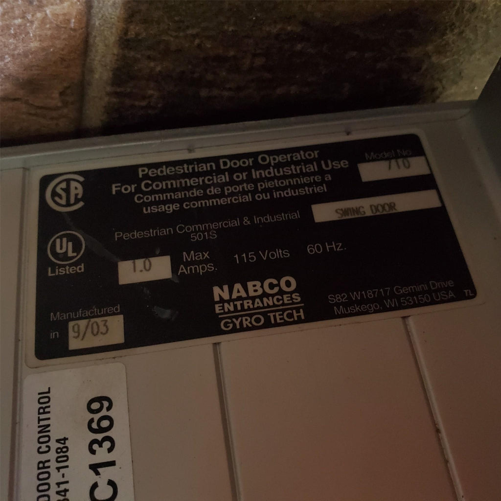 NABCO Entrances Gyrotech ADC1369 Advance Door Control for Swing Doors