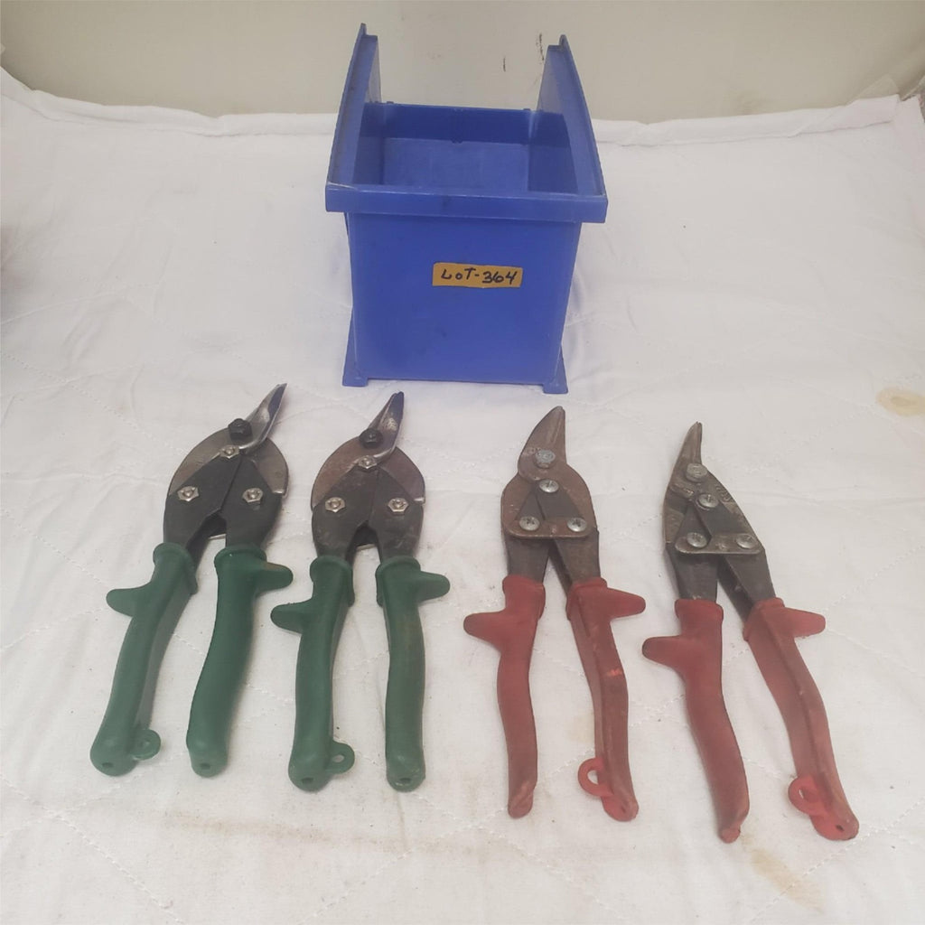 Lot of 4 BluePoint DAR Cuts Right Tin Snips Aviation Sheet Metal Cutters LOT-364