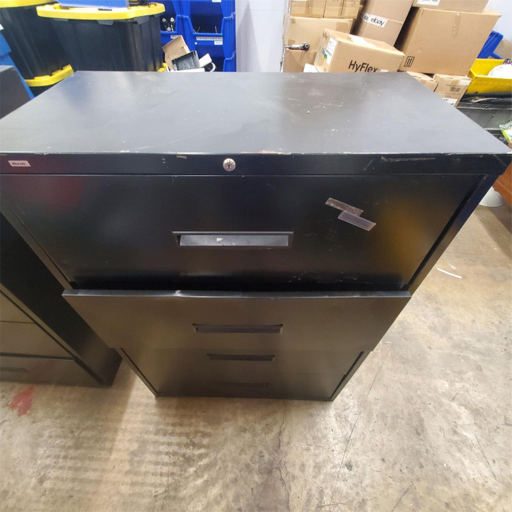 Large 4 Drawer Lateral File Cabinet - Black