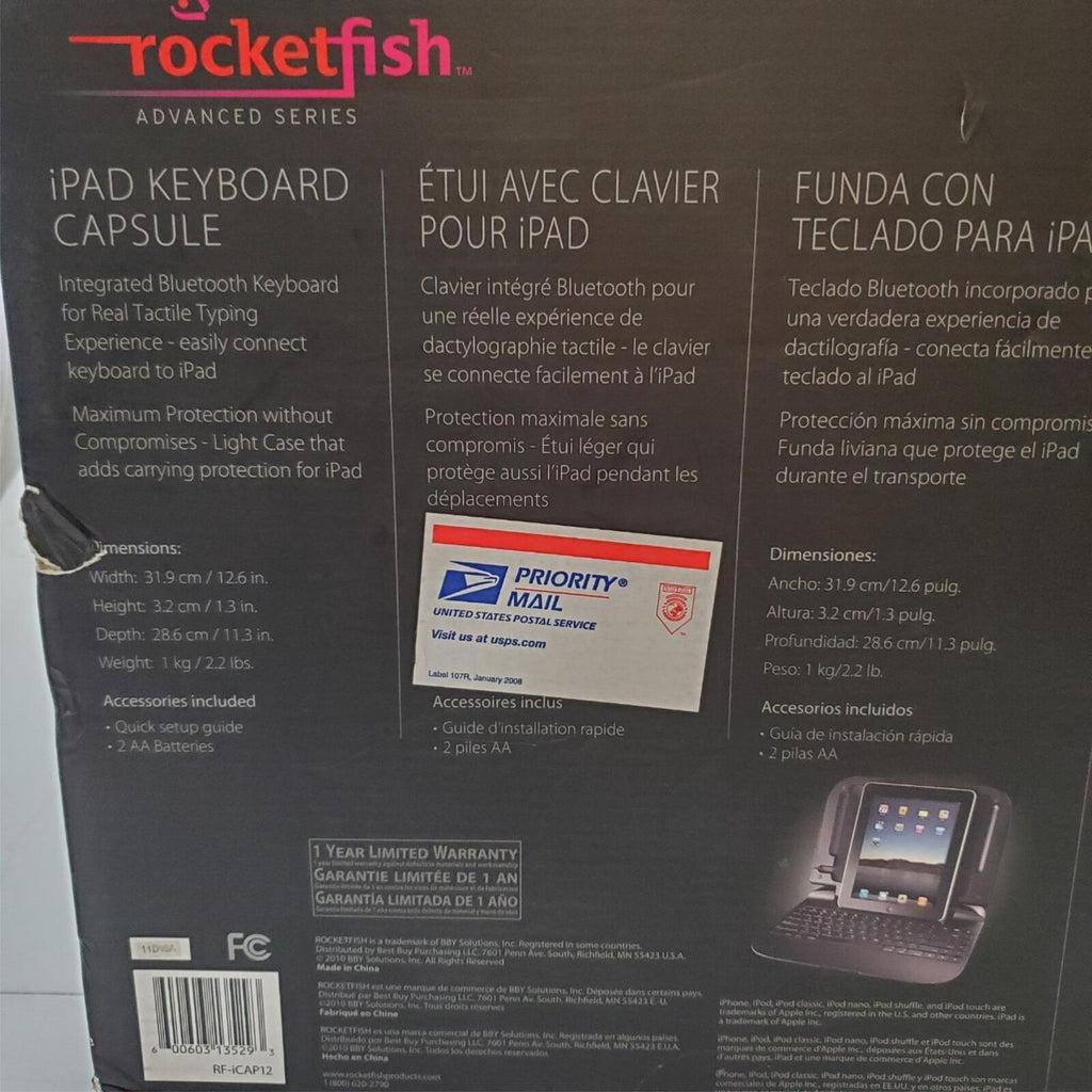 ROCKETFISH Advanced Series IPAD Keyboard / Stand / Case for APPLE