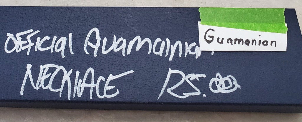 Handmade Guatamalian Necklace with Large White Stone and Black Beads