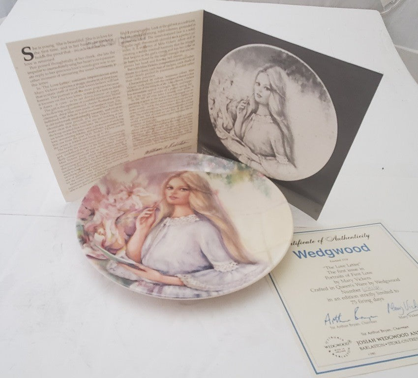 Vintage Wedgwood The Love Letter 1985 Plate Portraits of First Love Mary Vickers