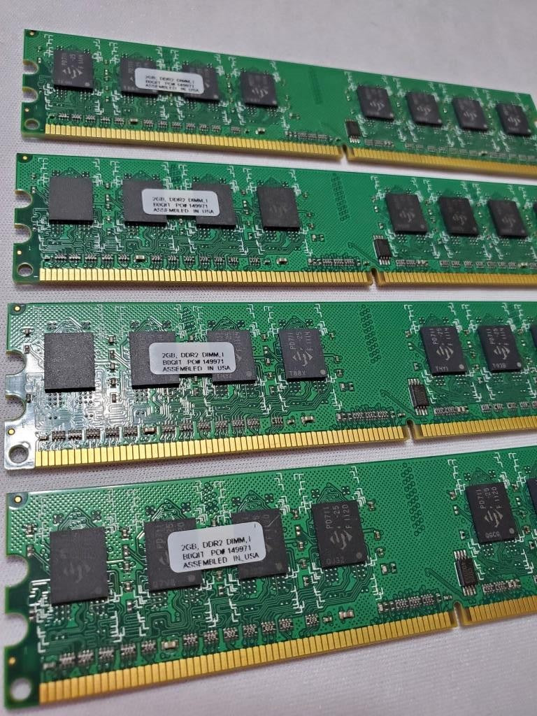 2GB Total DDR2 Dimm1 B0QFT PO# 149971 USA Made Memory