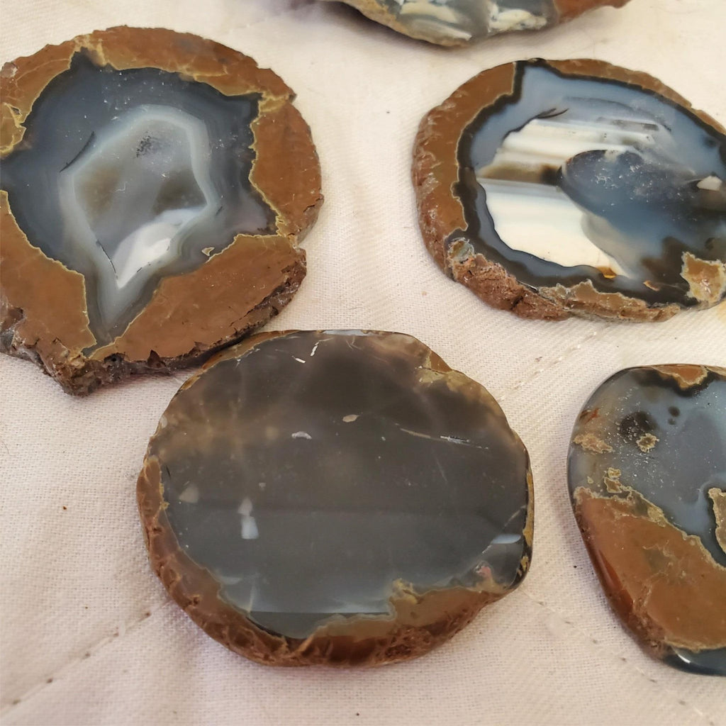 Collection of Natural Beautiful Agate Geode Druzy Slices