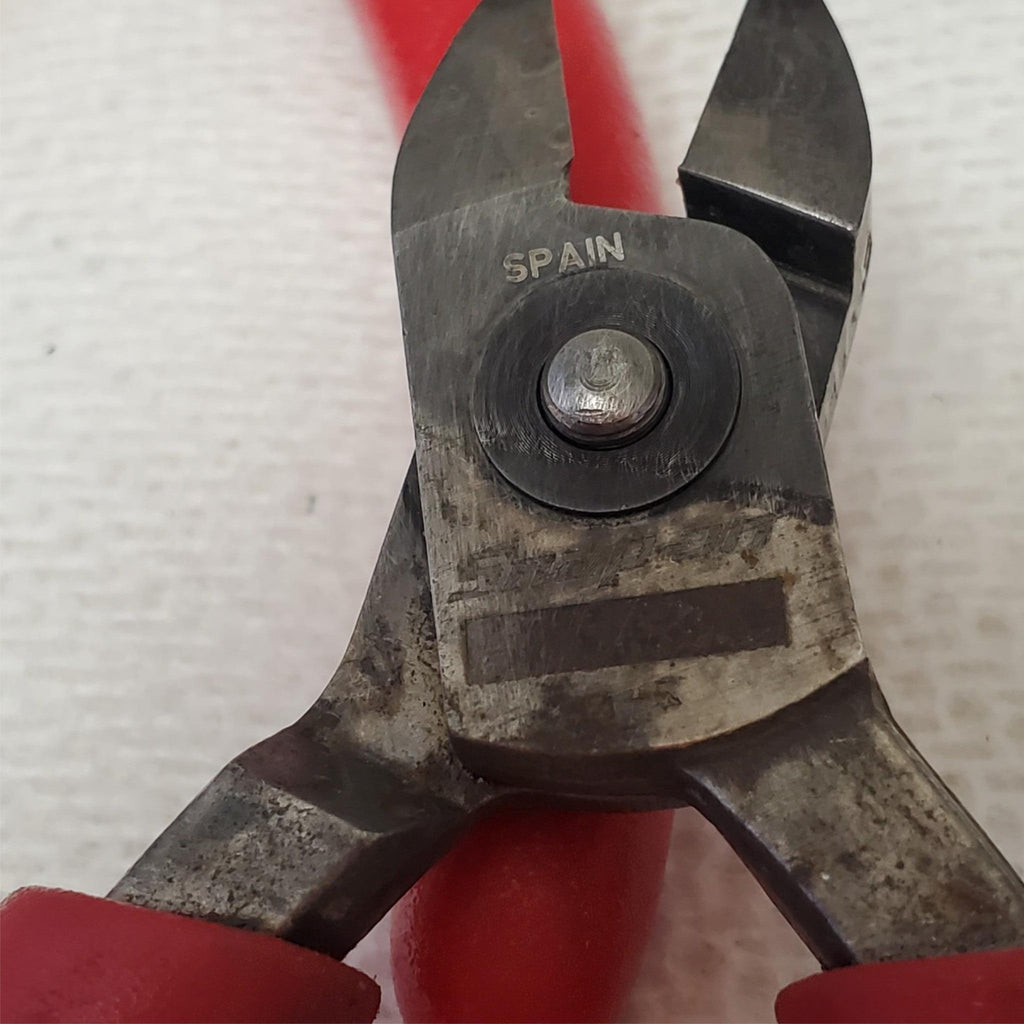 Lot of 5 Snapon Long Vector Edge Diagonal Cutters Pliers Red Soft Handle Lot-313