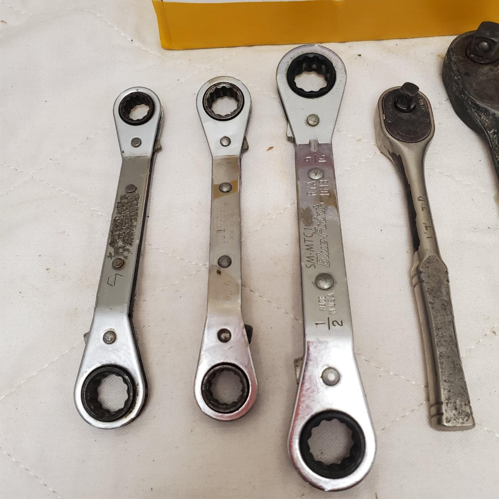 Lot of 7 Double Box End Reversible Ratchet Wrenches & Drive Ratchet Set LOT-894