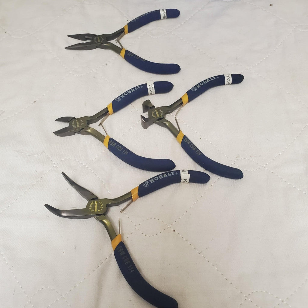 Lot of 4 Kobalt Chrome Nickel Jewelry Pliers with Dipped Handles LOT-46
