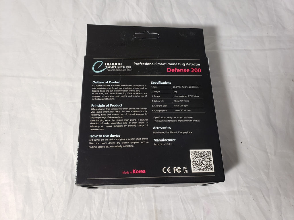 Record Your Life Defense 200 - Professional Smart Phone Bug Detector