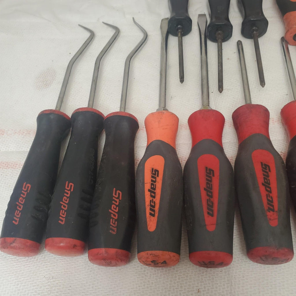 Lot 14 Snap-on Too Pre-Owned Screwdrivers & Grip Radiator Pick Set LOT- 1058