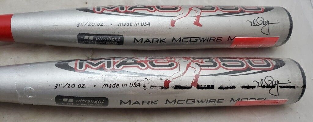 Two Rawlings Mark McGwire Model MAC350 31" 20oz Youth Baseball Bats