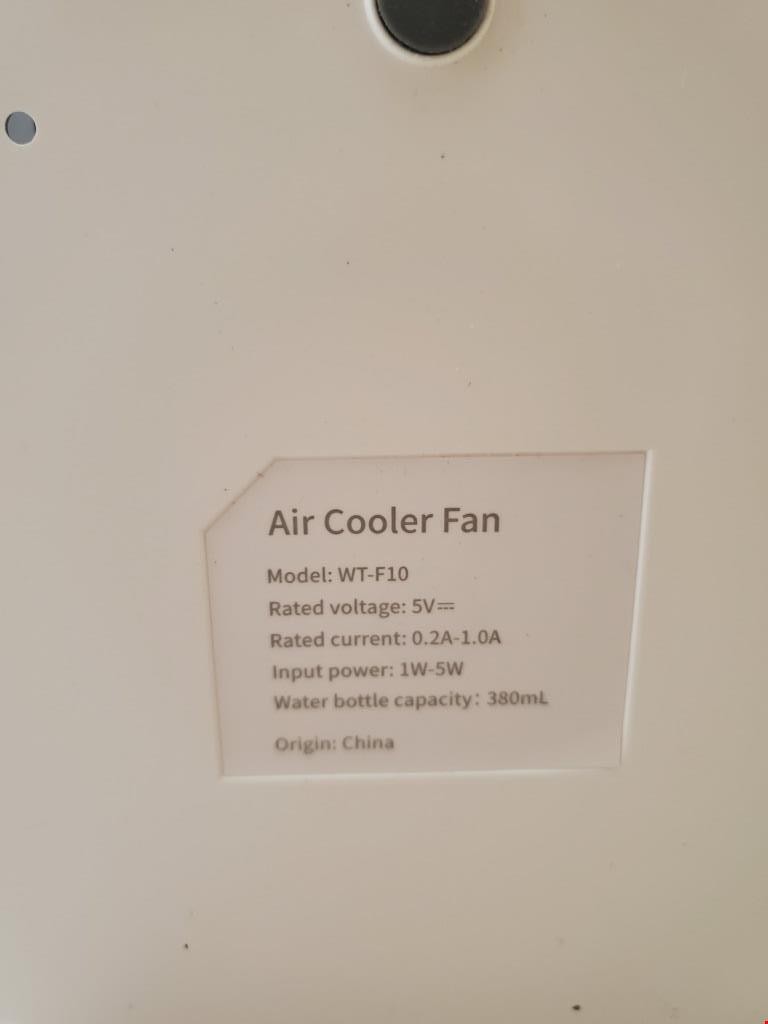 Air Cooler Fan WT-F10 Portable European Style Water-Cooled Fan (Grey/White)