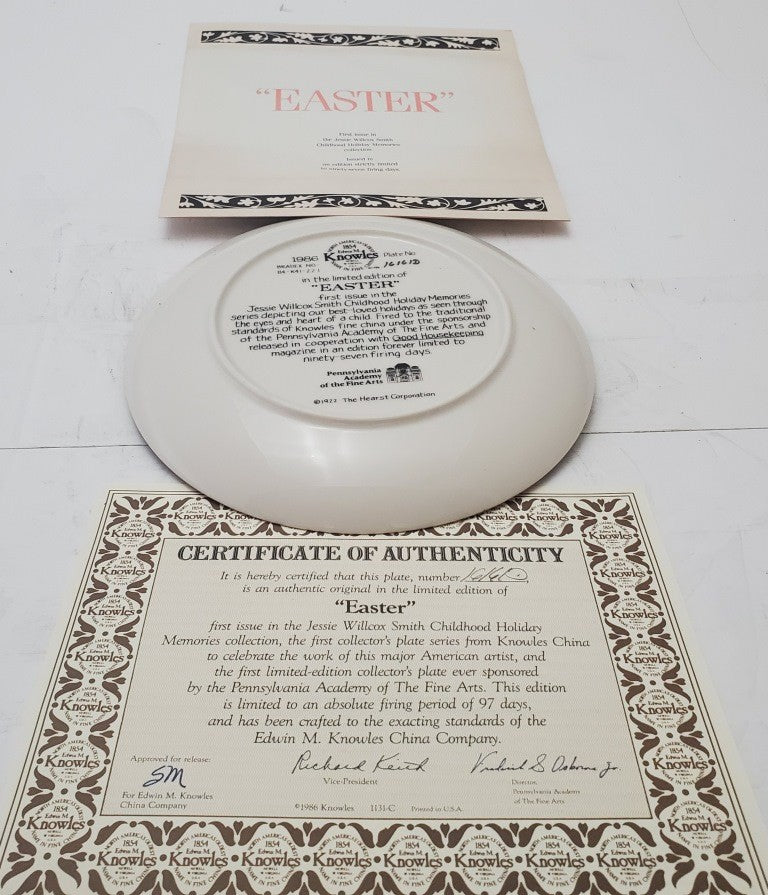 Vintage Edwin Knowles "Easter" Collector Plate. Jessie Willcox Smith
