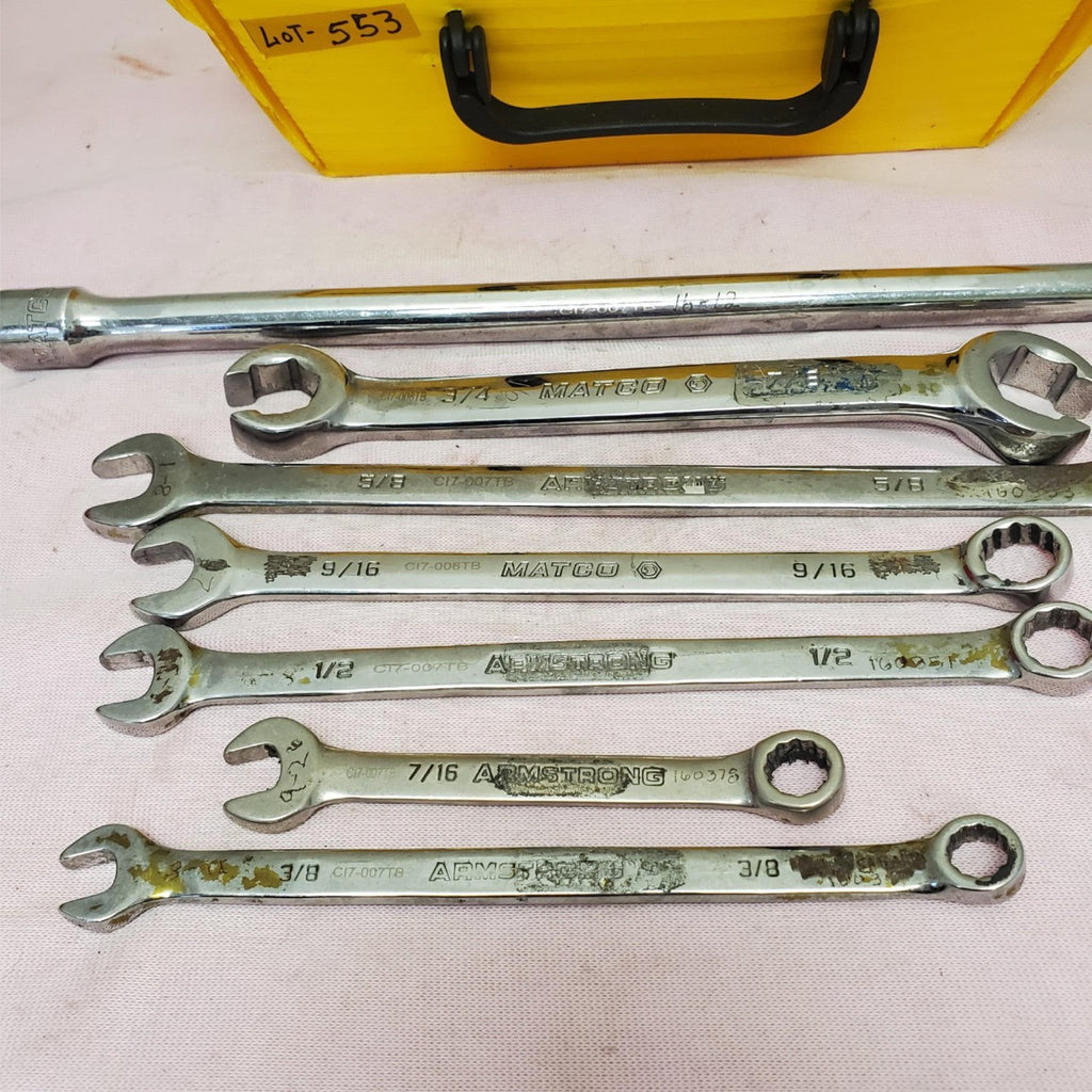 Lot of 7 Assorted Armstrong & Matco Combination Wrench Set LOT-553