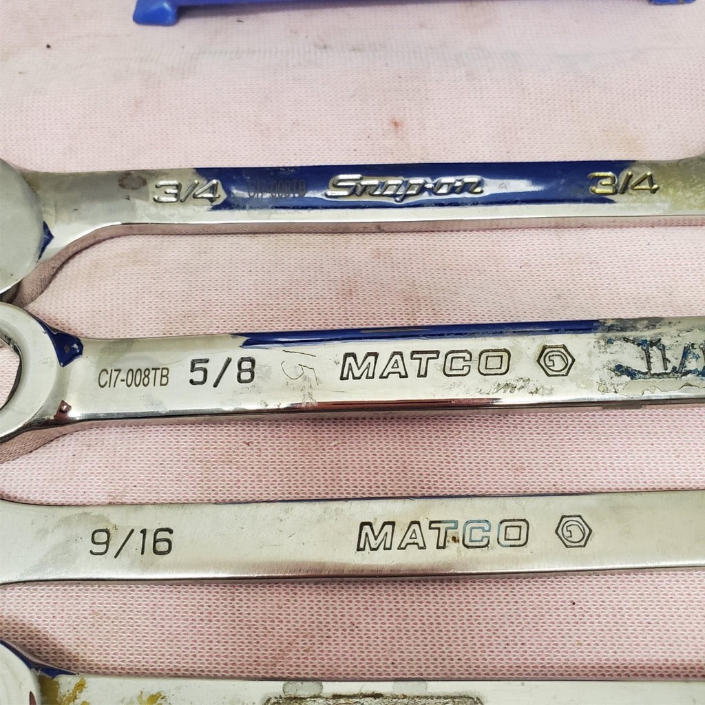 Lot of 8 Assorted Open-End Combination Wrench Set LOT-173