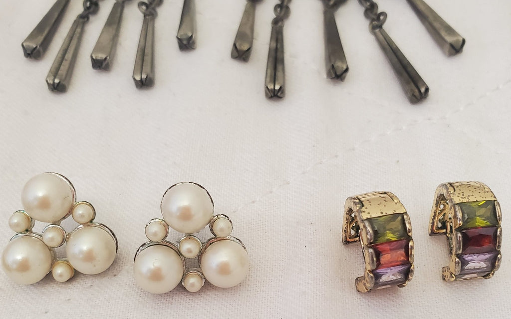 Lot of 7 Vintage Retro Dangle Stud Earrings