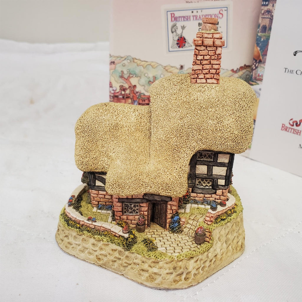 David Winter Cottages May British Traditions Blossom Cottage with Book
