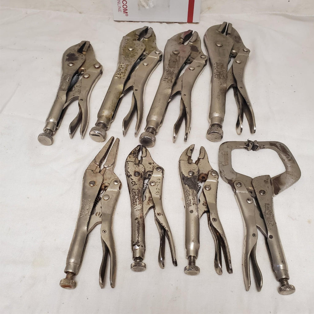 Lot of 8 Vice Grip Locking Pliers Set LOT-836