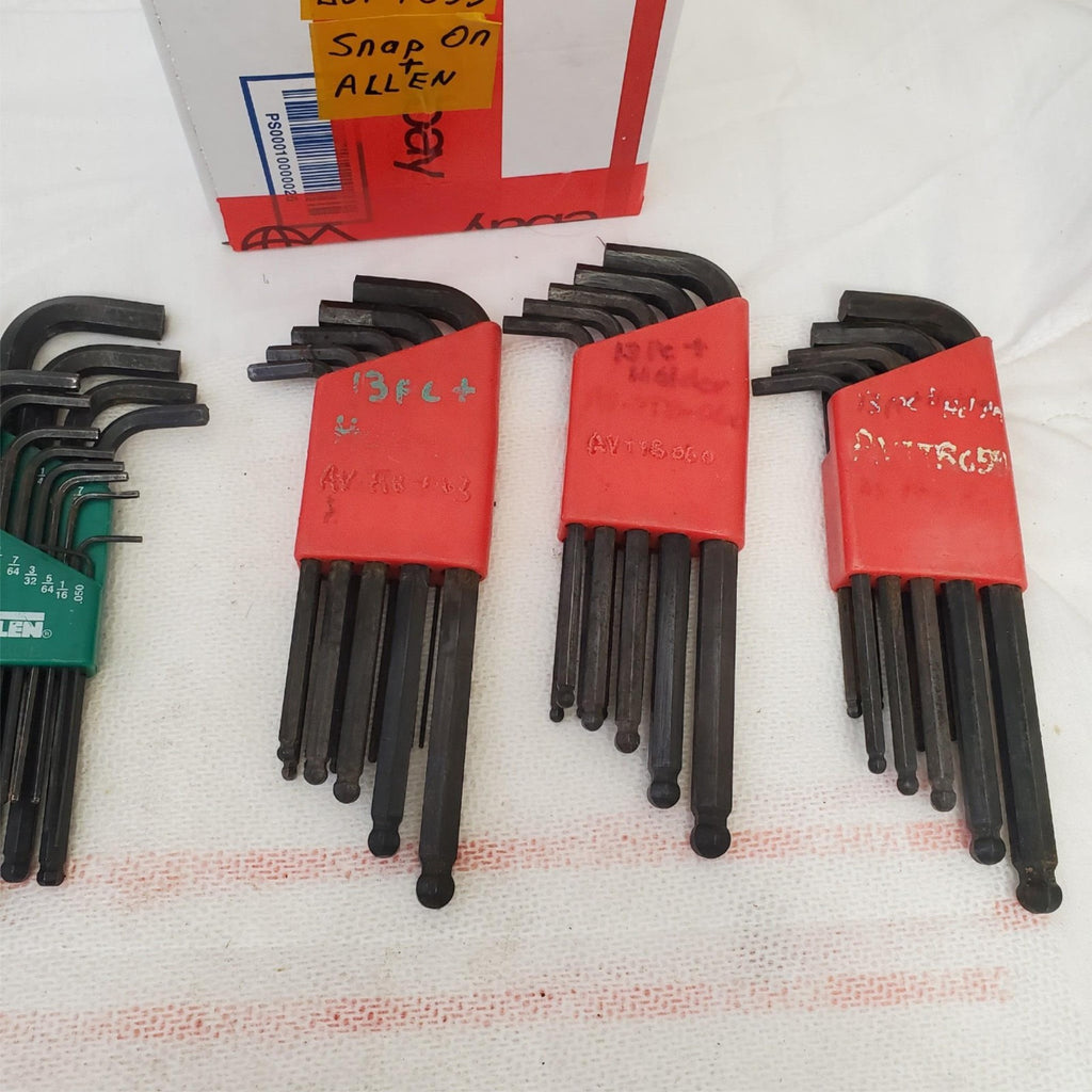 Lot of 5 Snap-on L-Shaped Hex Wrench & Allen Key Sets SAE & Metric LOT-1053