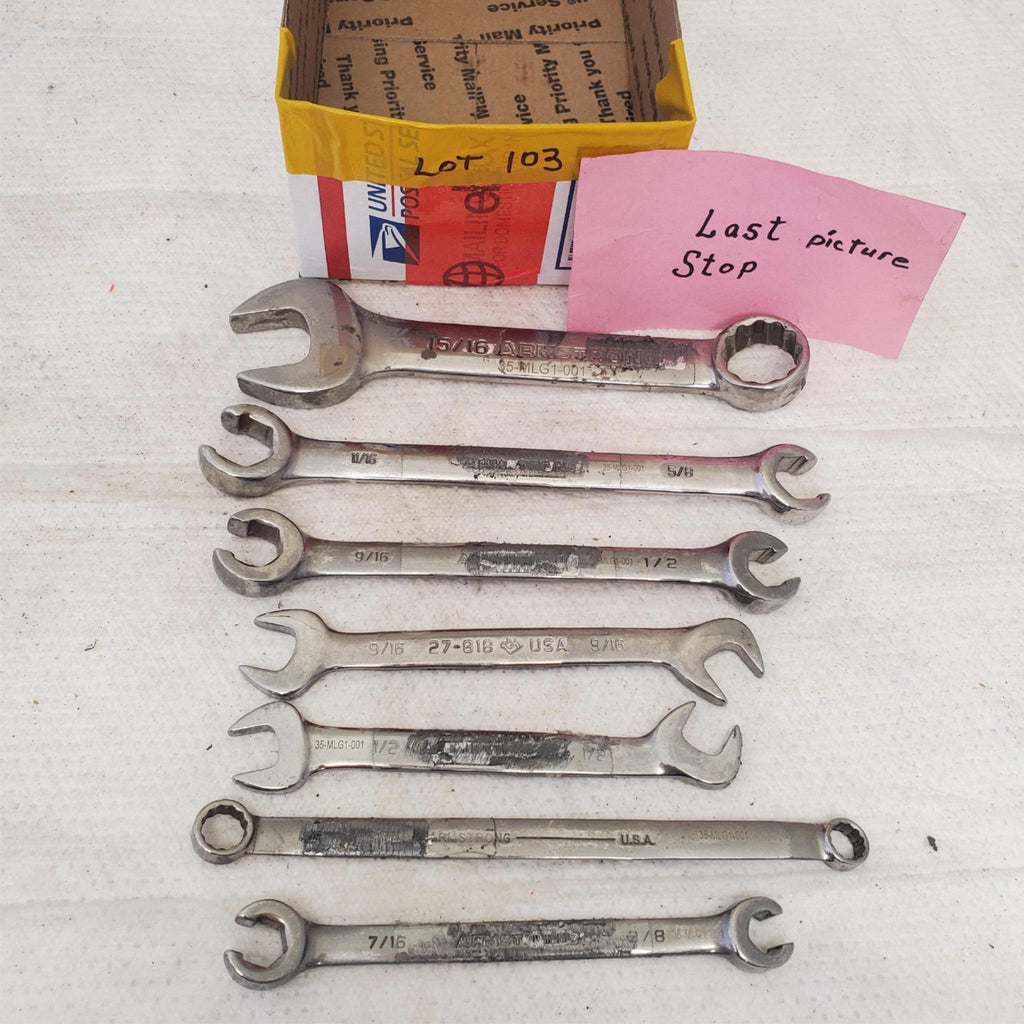 Lot of Assorted Armstrong Combination, Open Ended & other Wrenches LOT 103