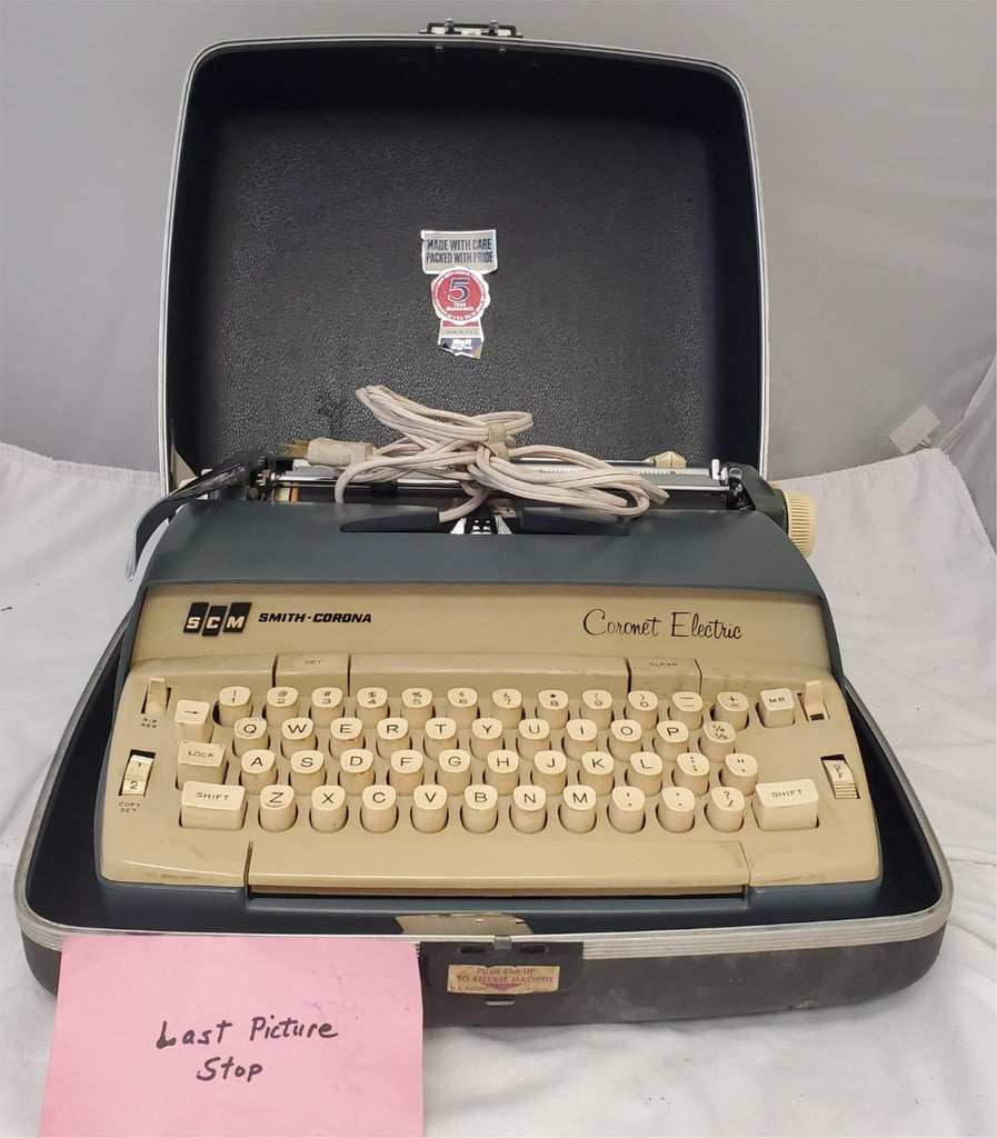Vintage Scm Smith Corona Coronet Electric Portable Typewriter with Case