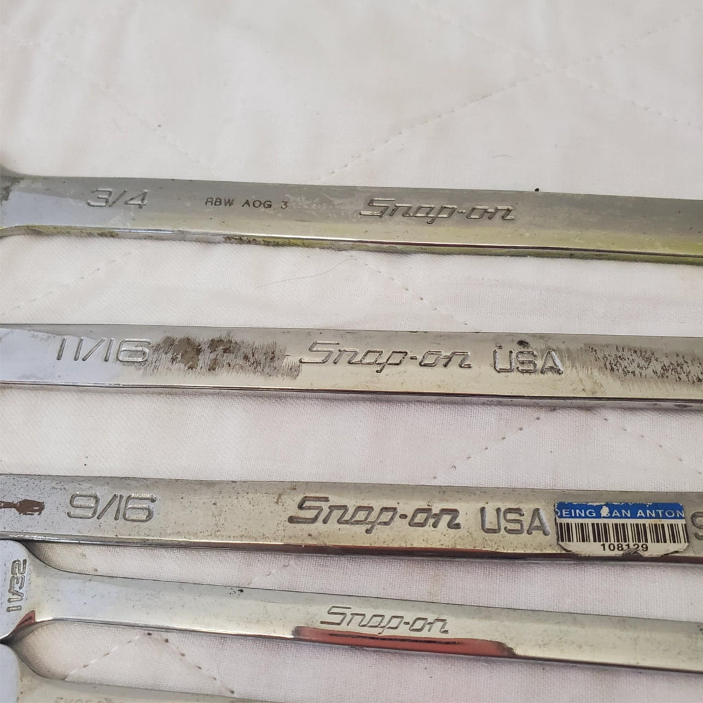 Snap On Tools 10 Pc SAE 12 Point Combination Wrench Set - Lot 406