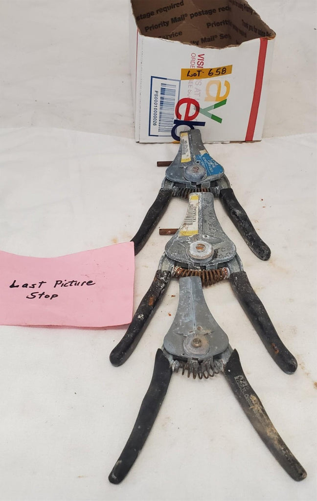 Lot of 3 Electrical Wire Stripper Spring-Loaded Tool LOT-658