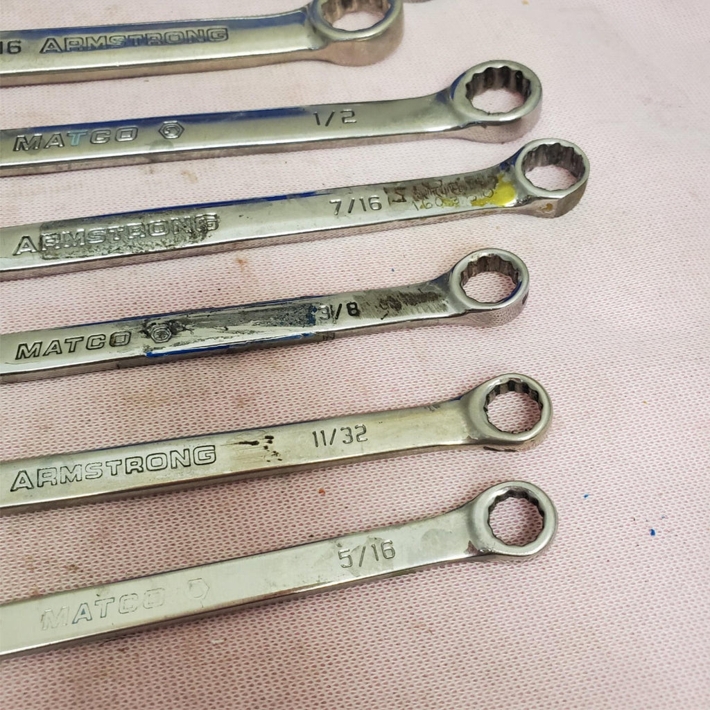 Lot of 7 Armstrong & Matco Combination Wrench Set LOT-377