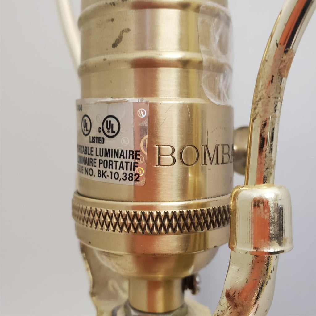 One Vintage Bombay Company Crystal and Brass Table Lamp