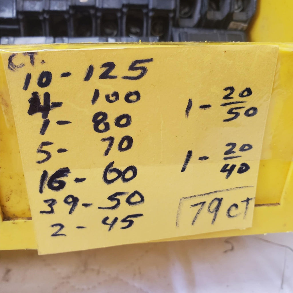 Large Lot of 79 used circuit breakers Assorted