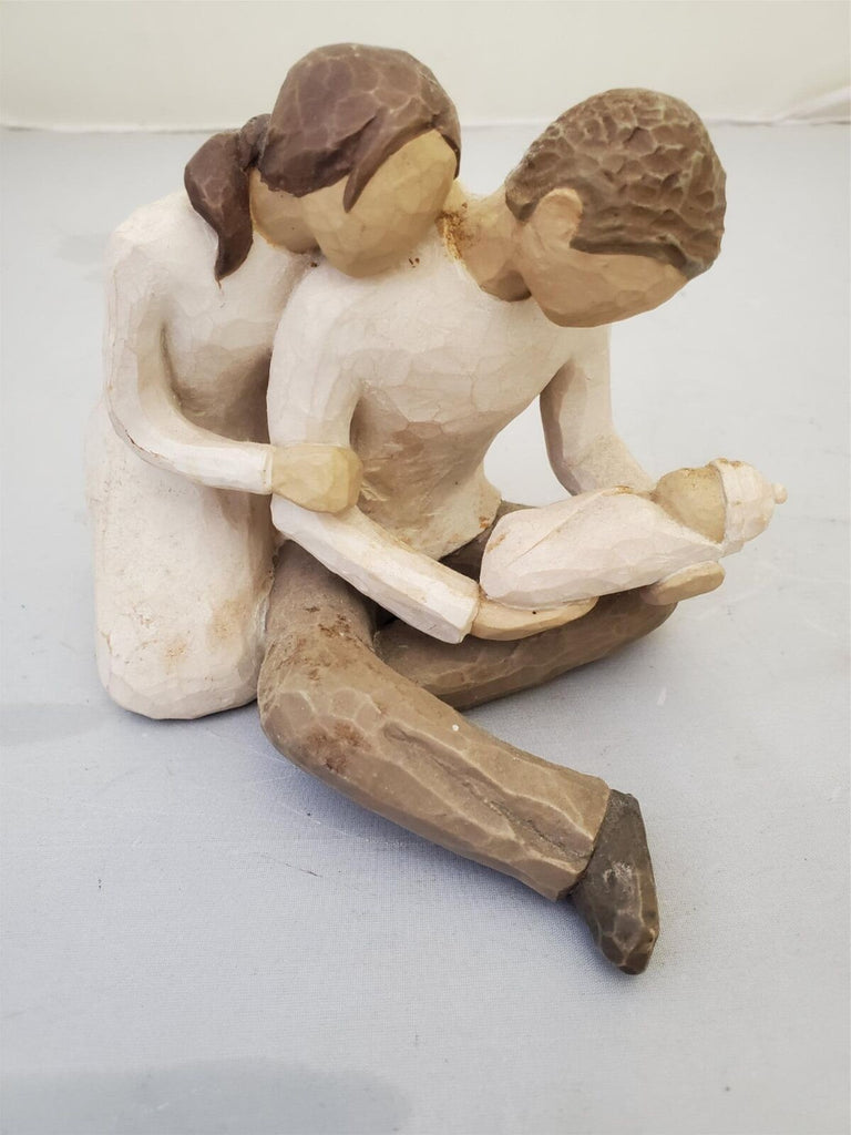 New Life Willow Tree Man Woman with Baby Figurine