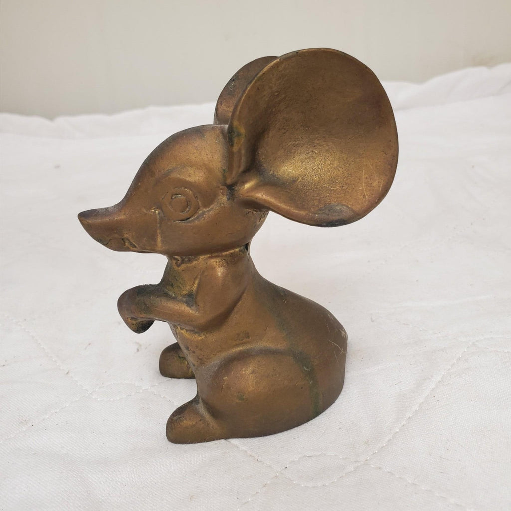 Vintage Big Eared Begging Pose Modern Mouse Figurine Paperweight