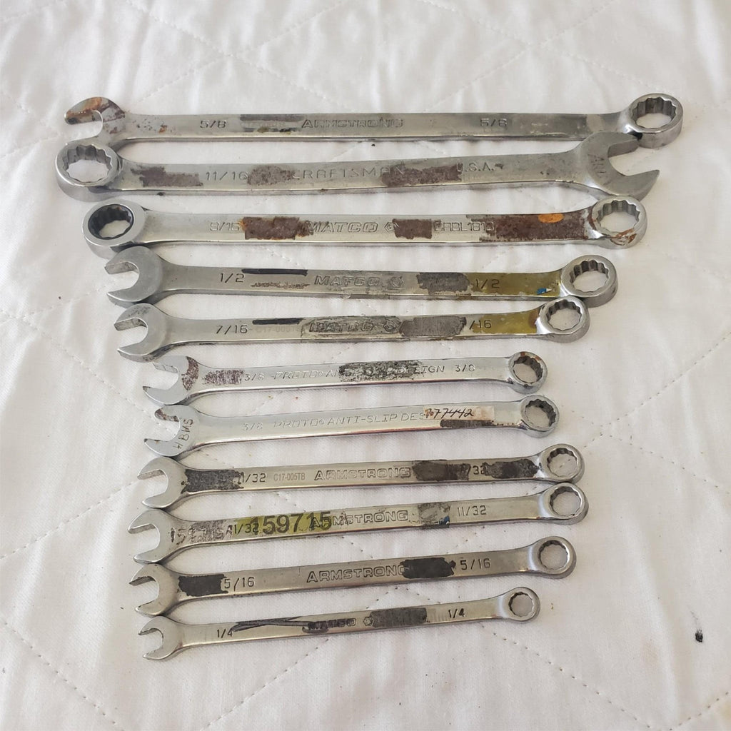 11 Pcs 12 Point SAE Combination Wrench Set - Lot 409