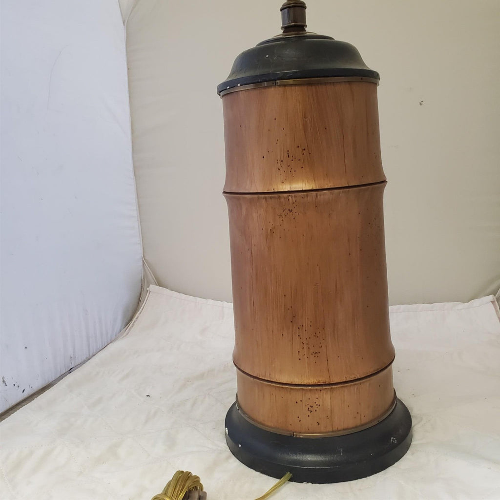 Vintage Brass & Wooden Table Lamp A5