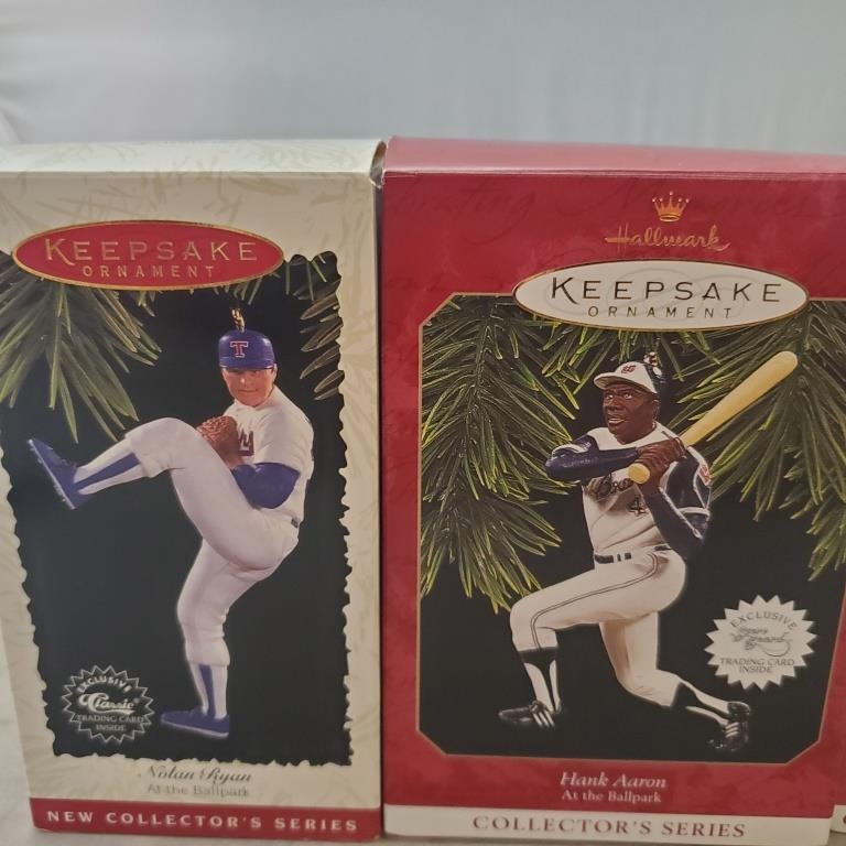 Hallmark Keepsake Nolan Ryan Hank Aaron: At the Ballpark & More Ornaments