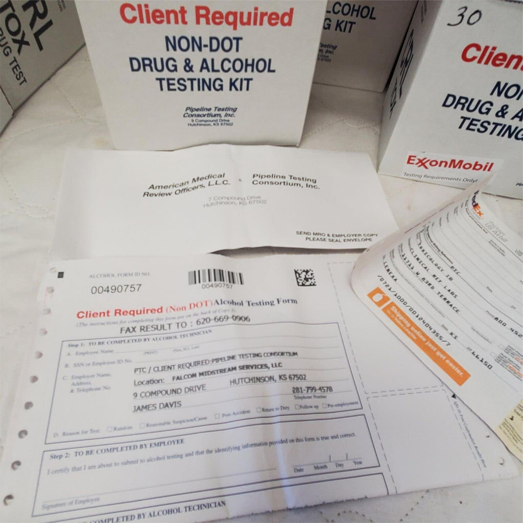Client Required NON-Dot Drug & Alcohol Testing Kit Lot of 15