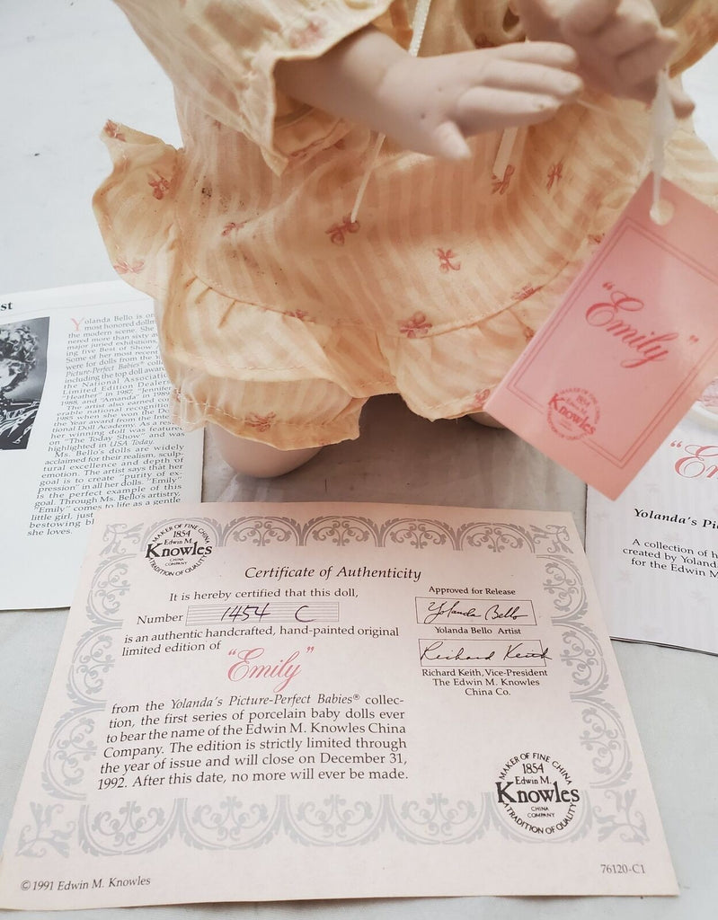 Edwin M. Knowles Emily Picture Perfect Babies Porcelain Doll by Yolanda Bello